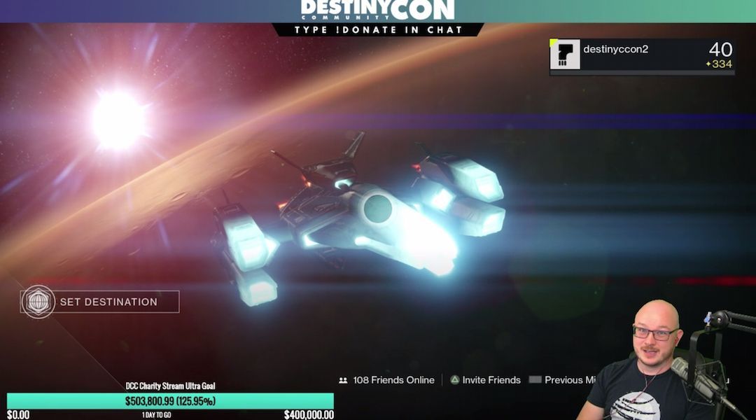 Destiny Charity Stream Raises $500,000 For St. Jude